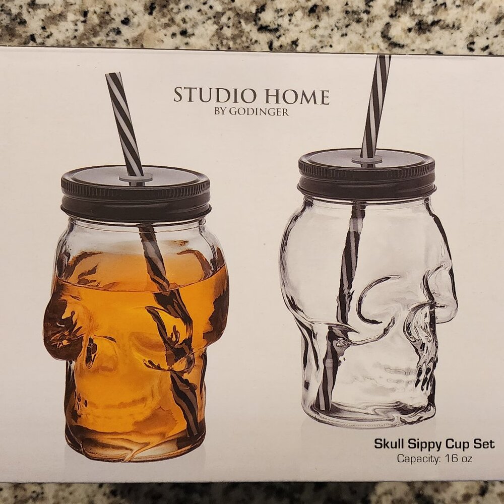 Studio Home Skull Sippy Cup Set - Would make a great gift set. Super cute and sp